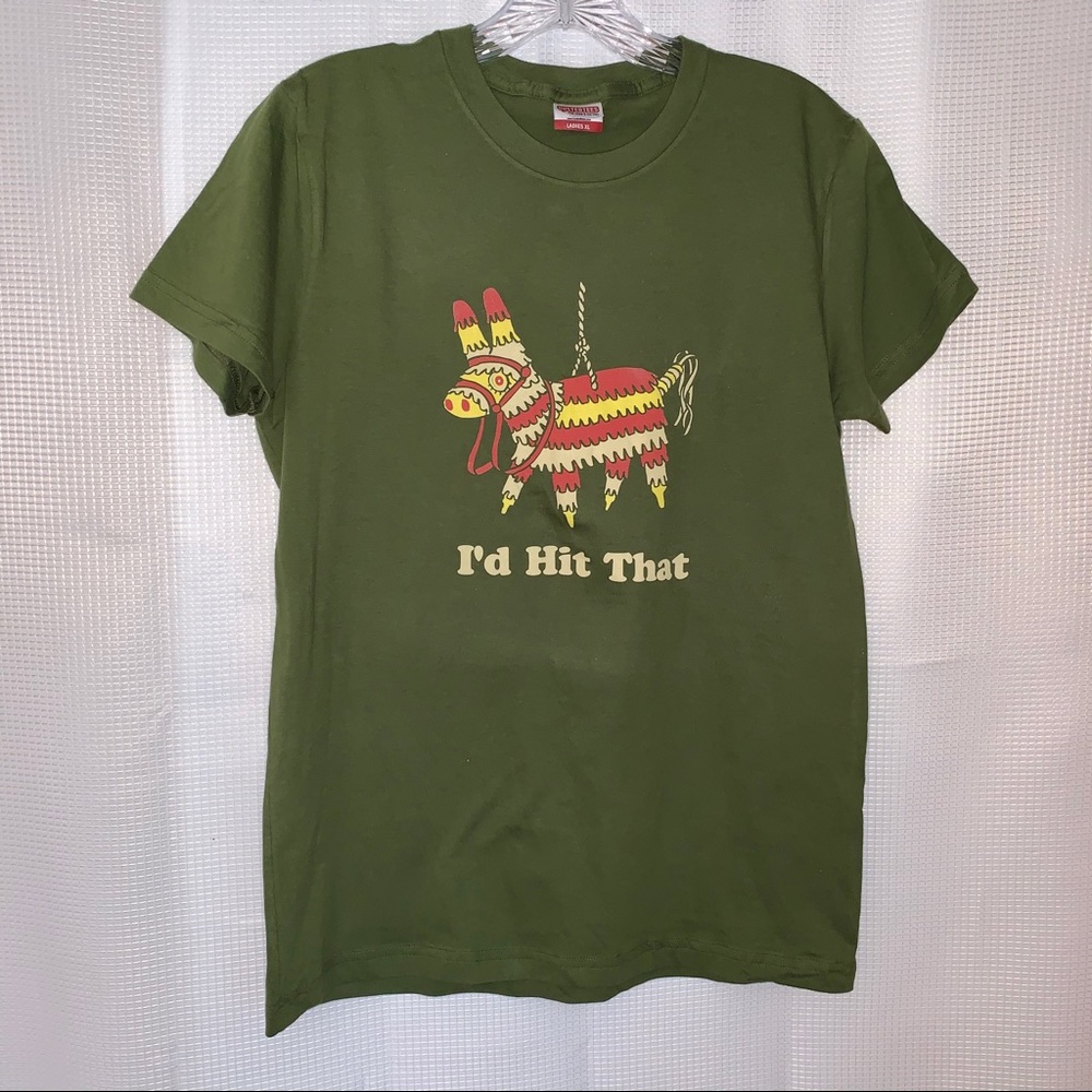 Bustedtees army green t shirt size ladies XLarge